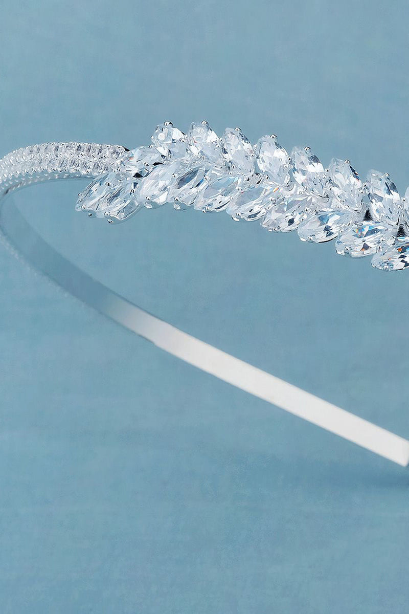 Load image into Gallery viewer, Silver Sparkling Headband Marquise Rhinestone