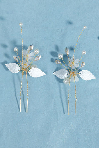 Handmade Rhinestones Pearl Flower Bridal Hair Accessories