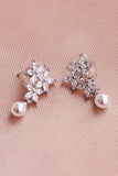 Flower Pearl Rhinestone Earrings