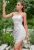 Load image into Gallery viewer, Sparkly Spaghetti Straps White Bodycon Cocktail Dress