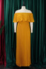 Load image into Gallery viewer, Yellow Pleated Plus Size Long Wedding Guest Dress