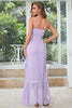 Load image into Gallery viewer, Purple Dots Asymmetrical Wedding Guest Dress