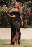 Sequins Black Off the Shoulder Formal Dress