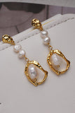 Golden Pearl Irregular Earrings