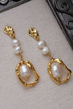 Golden Pearl Irregular Earrings