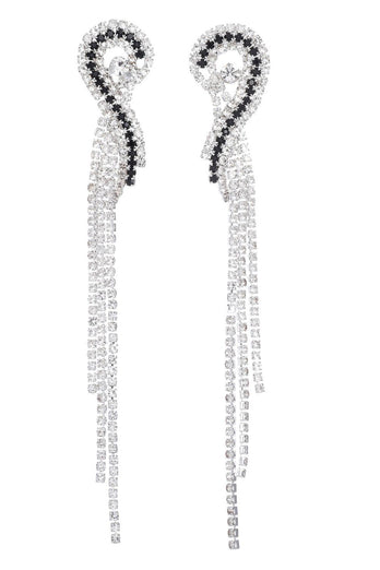 Rhinestones Sparkly Long Tassel Earrings
