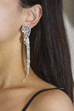 Rhinestones Sparkly Long Tassel Earrings