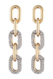 Metallic Chain Rhinestones Earrings