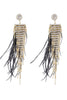 Load image into Gallery viewer, Tassel Feather Rhinestone Long Earrings