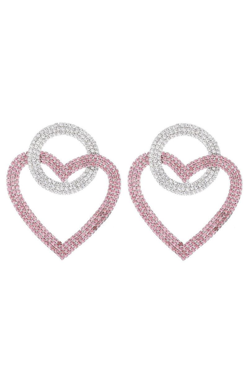 Load image into Gallery viewer, Sparkly Rhinestones Heart Earrings