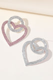 Sparkly Rhinestones Heart Earrings