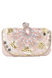 Sparkly Sequins Blush Evening Party Handbag with Beading