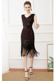 Fringes Glitter Flapper Dress with Sleeveless