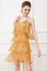 Load image into Gallery viewer, Black Fringes Spaghetti Straps 1920s Dress