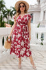 Load image into Gallery viewer, Plus Size Burgundy V Neck Summer Dress