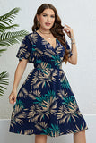 Plus Size Navy V Neck Summer Dress