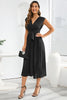 Load image into Gallery viewer, V-Neck Sleeveless Black Casual Dress