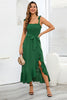 Load image into Gallery viewer, Spaghetti Straps Dark Green Casual Dress with Ruffles