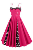 Polka Dots Black Swing 1950s Dress with Sleeveless