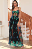 Dark Green Sparkly Long Formal Dress with Sequins