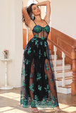 Dark Green Sparkly Long Formal Dress with Sequins