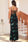 Dark Green Glitter Long Formal Dress with Slit