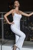 Load image into Gallery viewer, White Lace Spaghetti Straps Jumpsuits