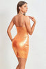 Load image into Gallery viewer, Orange Spaghetti Straps Cocktail Dress with Hollow-out