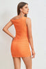Load image into Gallery viewer, One Shoulder Orange Bodycon Short Cocktail Dress