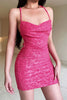 Load image into Gallery viewer, Halter Fuchsia Bodycon Lace Up Back Short Cocktail Dress
