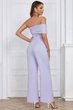 Lilac One Shoulder Jumpsuits For Cocktail