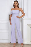 Lilac One Shoulder Jumpsuits For Cocktail