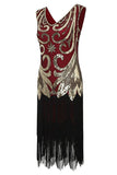 Red Fringes Sparkly 1920s Gatsby Dress