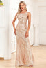 Load image into Gallery viewer, Champange Sparkly Sequins Long Mermaid Formal Dress