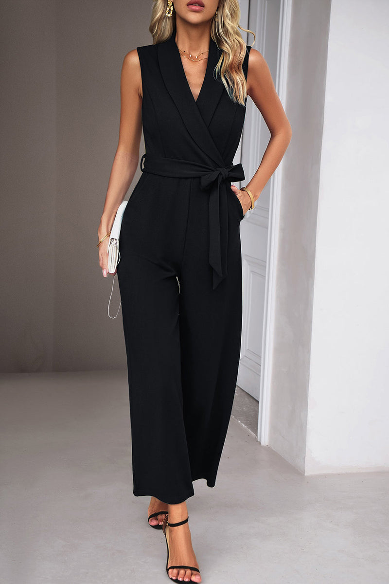 Load image into Gallery viewer, Khaki V Neck Sleeveless Jumpsuit For Work
