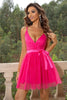 Load image into Gallery viewer, Yellow Spaghetti Straps Tulle A Line Semi Formal Dress