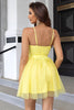 Load image into Gallery viewer, Yellow Spaghetti Straps Tulle A Line Semi Formal Dress