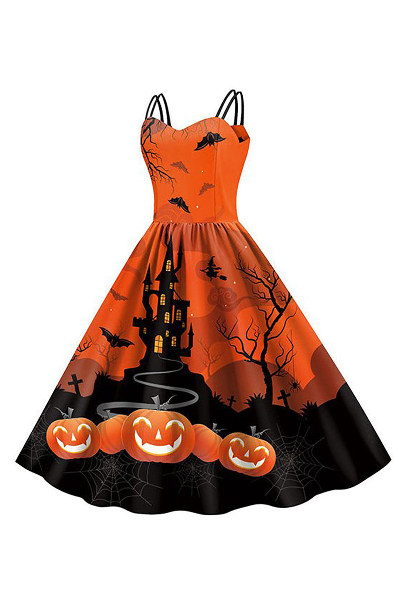 Load image into Gallery viewer, Bat Embroidery Halloween Black Vintage Dress
