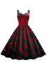 Load image into Gallery viewer, Bat Embroidery Halloween Black Vintage Dress