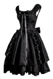 Halloween Black Vintage Dress with Lace