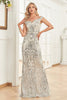 Load image into Gallery viewer, Off the Shoulder Mermaid Sparkly Sequin Formal Dress