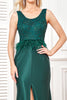 Load image into Gallery viewer, Dark Green Sleeveless Sheath Long Formal Dress With Appliques