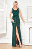 Load image into Gallery viewer, Dark Green Sleeveless Sheath Long Formal Dress With Appliques