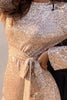 Load image into Gallery viewer, Long Sleeves Glitter Cocktail Dress with Hollow-out