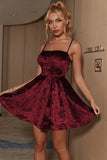 A-line Spaghetti Strap Black Short Party Dress