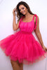 Load image into Gallery viewer, Hot Pink A Line Tulle Cute Semi Formal Dress