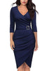 Load image into Gallery viewer, Black Bodycon Knee-Length 3/4 Sleeve Party Dress With Belt