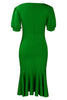 Load image into Gallery viewer, Bodycon V Neck Ruched Work Dress With Ruffles