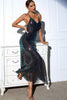 Load image into Gallery viewer, Black Sequin Spaghetti Strap Backless V-Neck Long Formal Dress