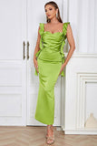 Green Sweetheart Neck Bodycon Long Open Back Party Dress